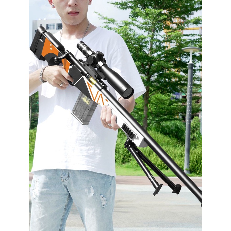∷AWM二西莫夫狙擊槍模擬成人可拉栓拋殼軟彈槍男孩玩具MSR大號模型5314