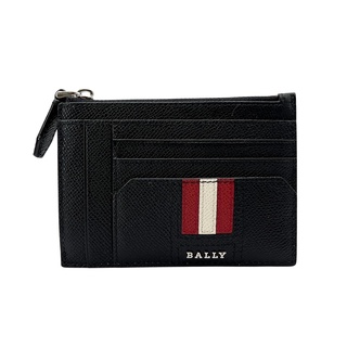 bally trock 粒紋牛皮拉鍊卡片包(596401-黑)