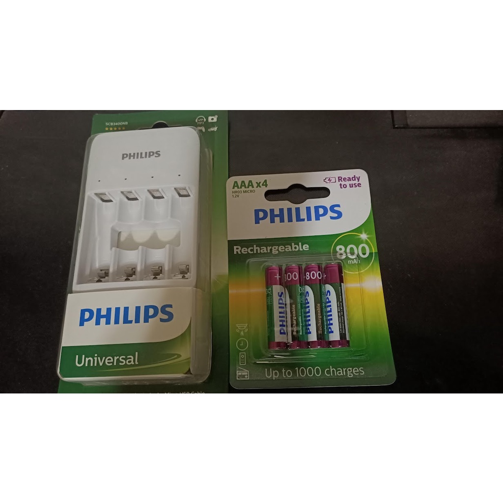 Philips 飛利浦低自放鎳氫充電器套裝組(4號電池4顆)