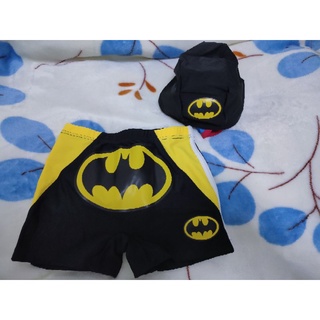 裘比購物♥️兒童泳裝 男童泳裝 蝙蝠俠 泳褲 泳帽