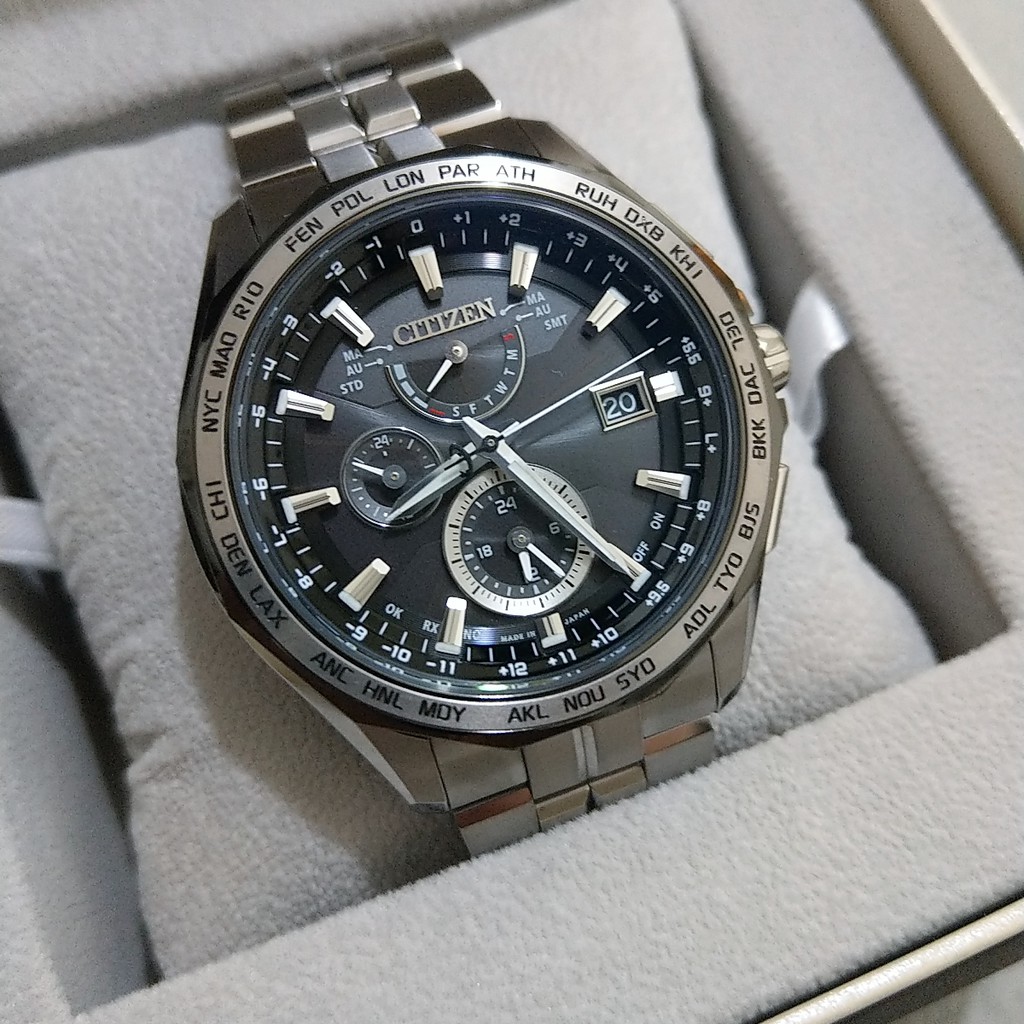 星辰光動能電波錶自動對時日本機芯鈦金屬at9096 三眼eco Drive 男錶citizen 日本製 蝦皮購物