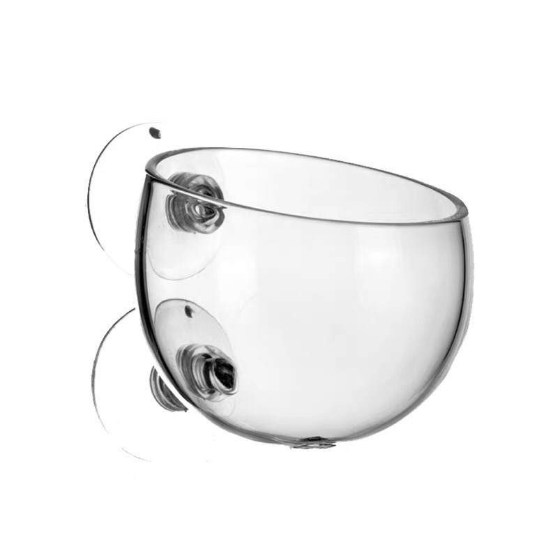 珊瑚奶嘴海葵杯專用玻璃容器杯海葵奶嘴窝防卷造浪球型吸盘造景杯
