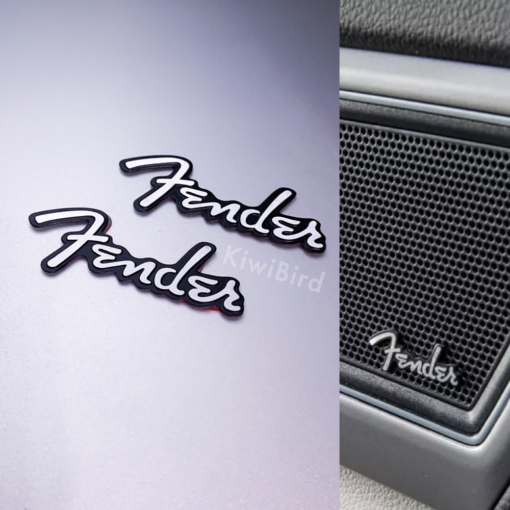 Fender 音響標 現貨｜汽車 車用 金屬 裝飾貼 貼紙 改裝 標誌 黏貼 喇叭 音響 車用 金屬貼 反光 標 車貼