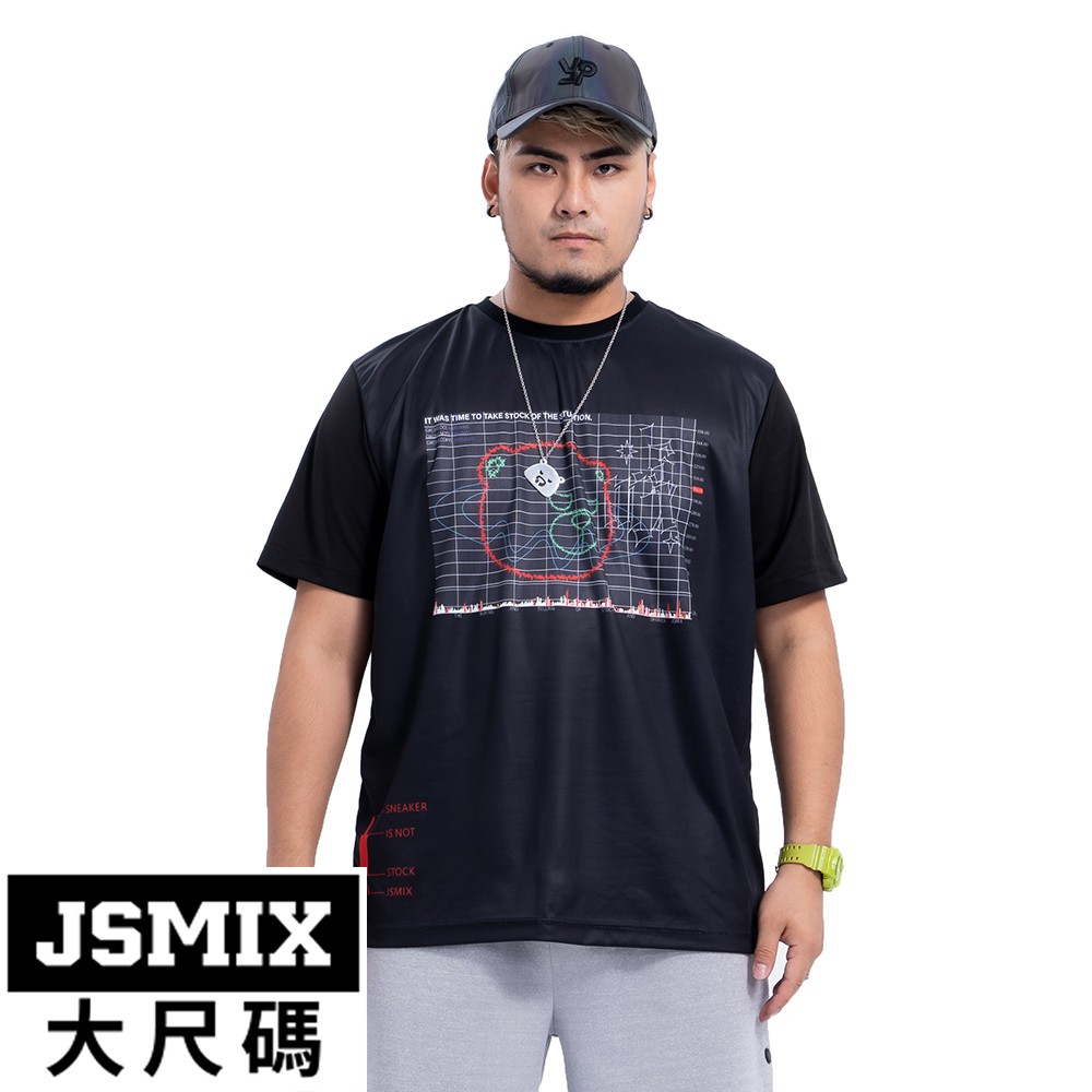 JSMIX大尺碼服飾-大尺碼熊股印花排汗T恤【12JT4903】