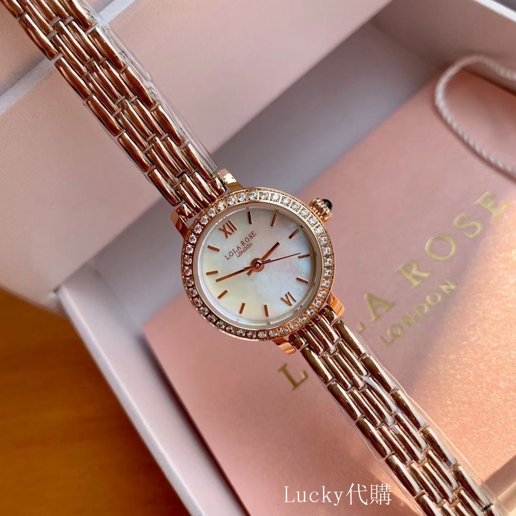 Lucky代購Lola Rose小金錶 女生時尚簡約手錶 玫瑰金色鋼鏈錶 精緻小錶盤22mm女生腕錶 精品錶LR4168