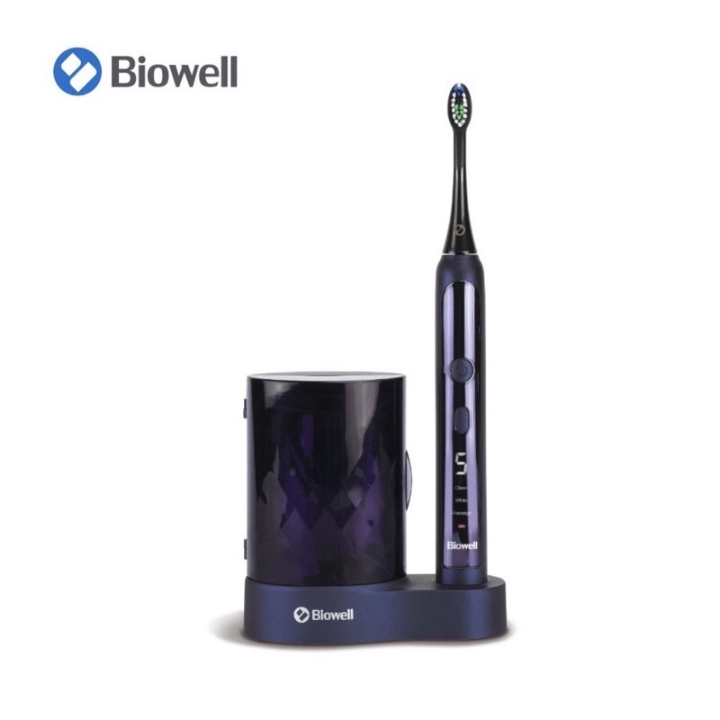 全新Biowell音波震動牙刷 UV殺菌款 ST200 清潔 美白 按摩三效合一 五段震動強度 電動牙刷