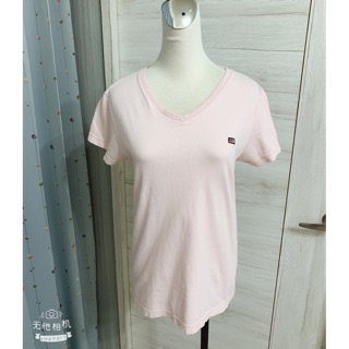 Ralph Lauren Polo jeans co粉色V領女性短袖T恤