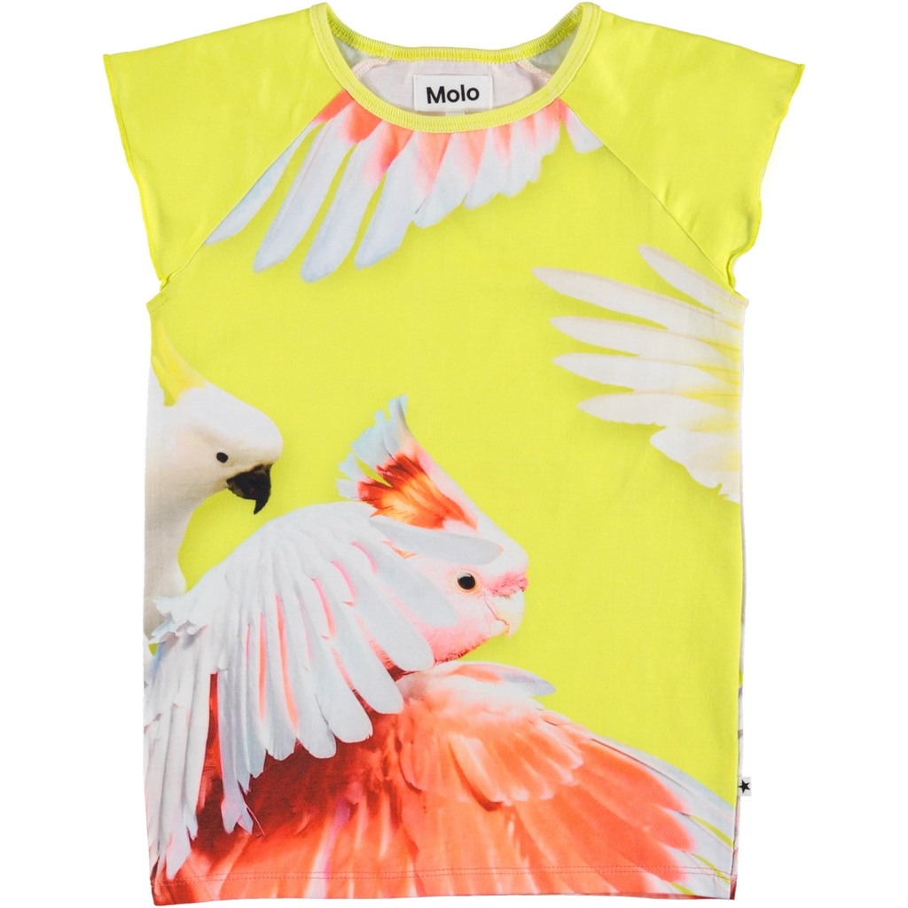 丹麥 MOLO 黃色美冠鸚鵡短袖上衣｜122cm