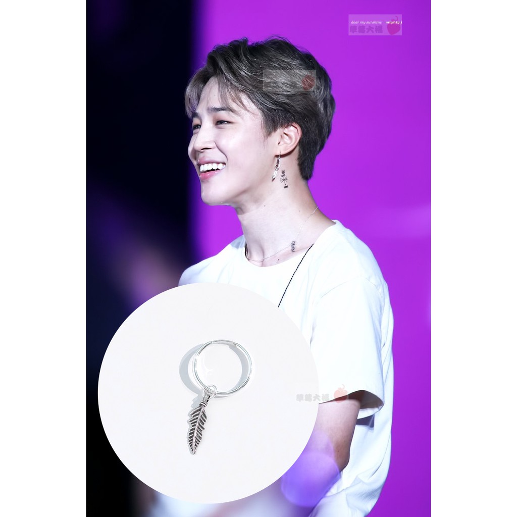 草莓大福 🍓【現貨】 ASMAMA 智旻同款羽毛耳環 防彈 朴智旻 智旻 JIMIN 羽毛 純銀 耳環 耳夾 루프리