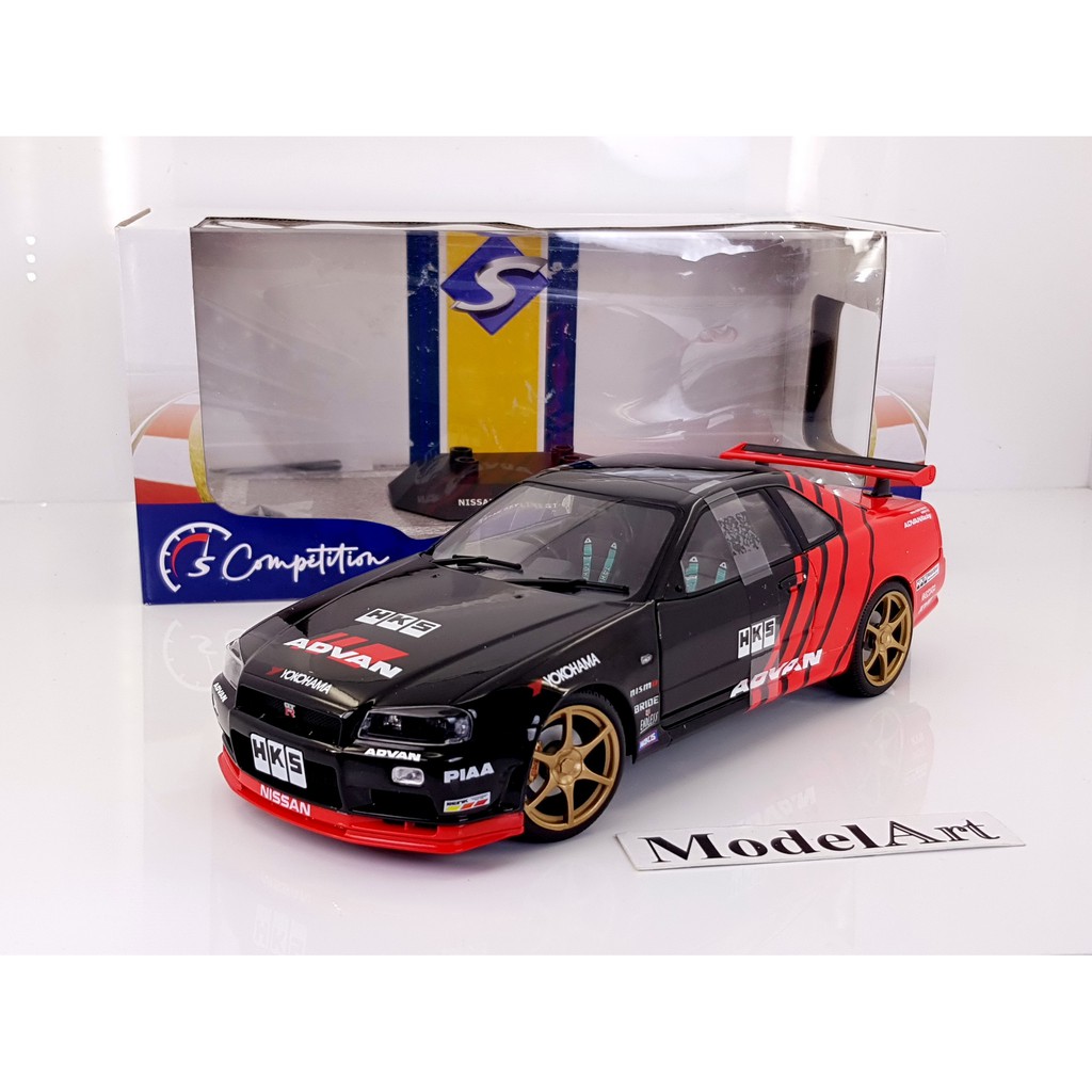 【模型車藝】1:18 Solido Nissan Skyline GT-R R34 Advan 1999 橫濱輪胎塗裝