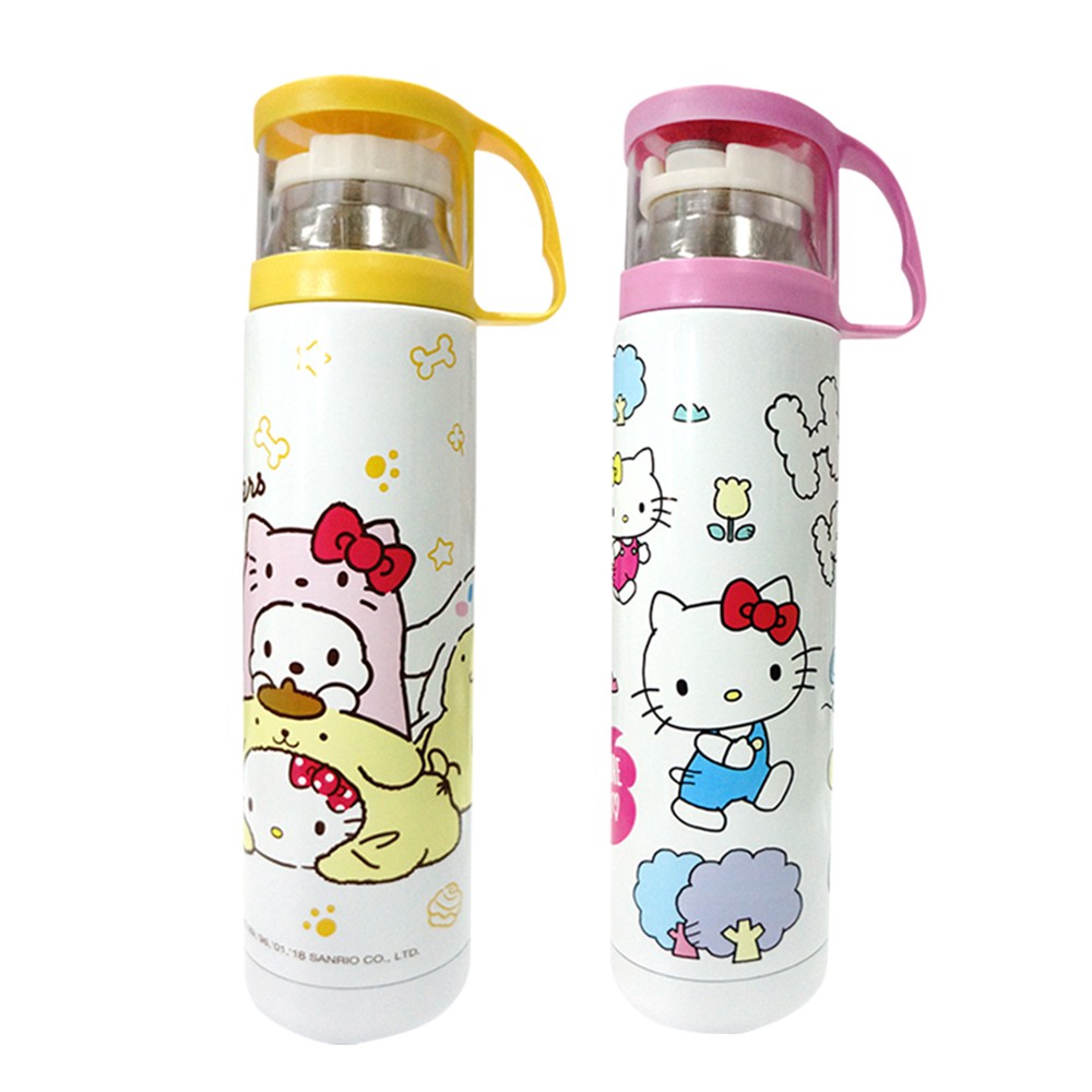 Sanrio 三麗鷗 Hello Kitty 480ml 透明蓋不鏽鋼水壺 隨行杯 水瓶【網狐家居】
