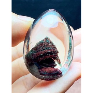 天然紅綠幽靈吊墜 晶體乾淨 聚寶盆 顏色豔麗 幽靈形成千層山超級難得，完美無瑕 尺寸36.26.18mm