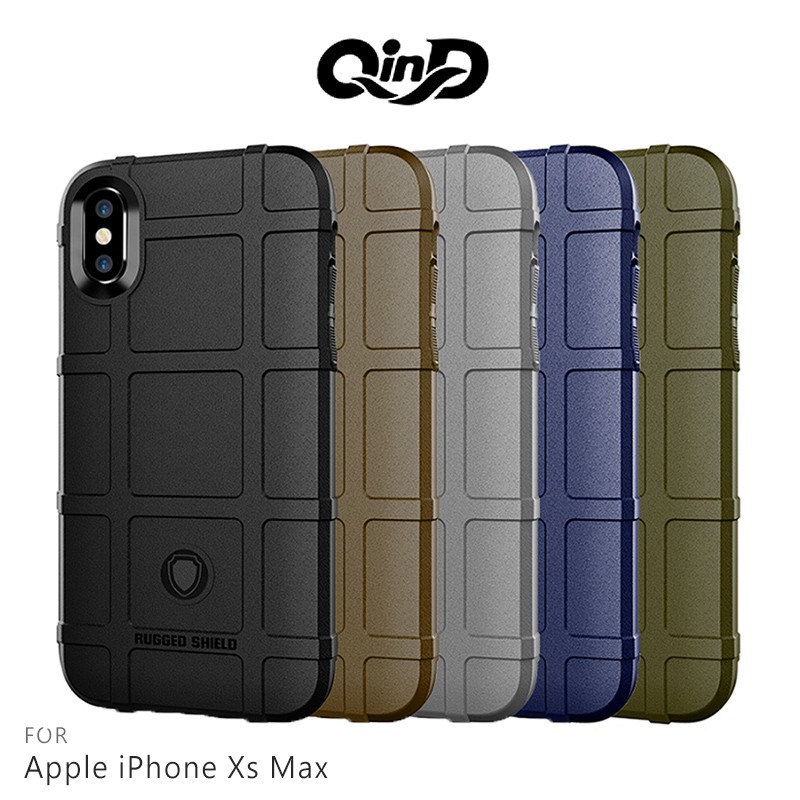 QinD Apple iPhone Xs Max 戰術護盾保護套 氣囊 減震抗摔 全包邊 保護殼 背蓋 保護套