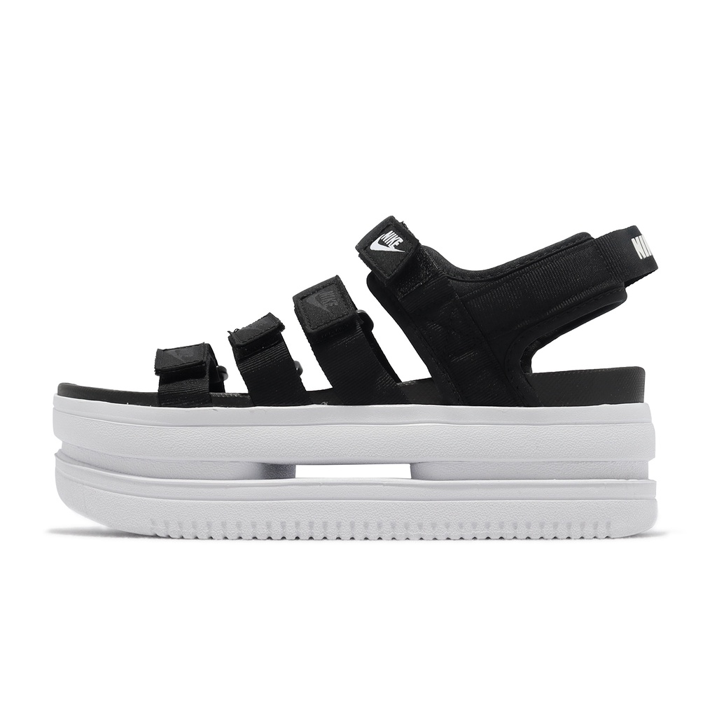 Nike 涼鞋 Wmns Icon Classic Sandal 黑 白 厚底 增高6.5 女鞋 DH0223-001