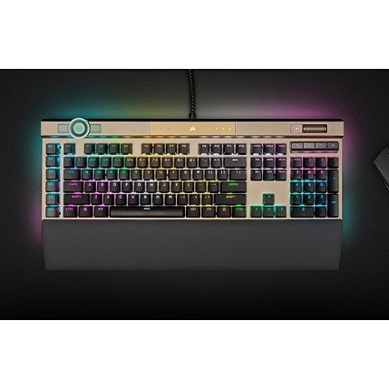 【CORSAIR 海盜船】K100 RGB 機械式電競鍵盤（光軸／璀璨金）