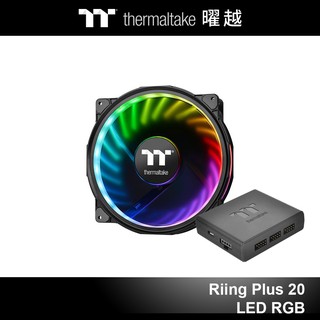 曜越 Riing Plus 20 LED RGB 機殼風扇 TT Premium頂級版 (單顆包裝搭配控制盒)