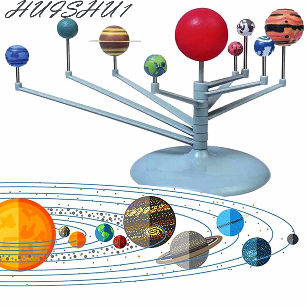 天文科教九大行星模型益智拼裝太陽系行星儀兒童 蝦皮購物