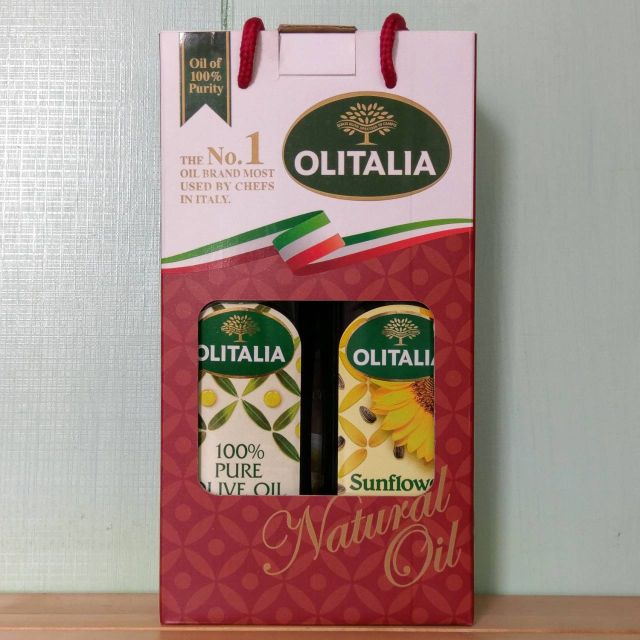 義大利 奧利塔 OLITALIA 純橄欖油 + 頂級葵花油 500ml 禮盒組