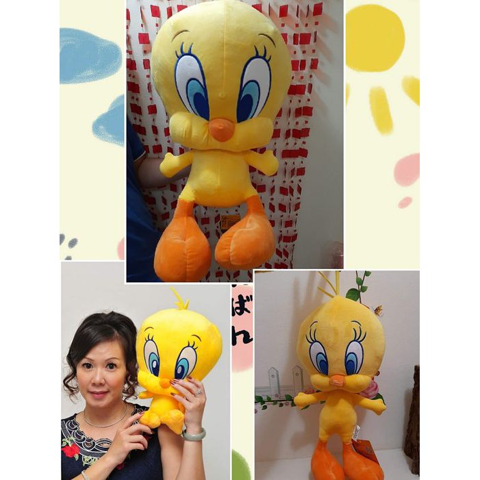 雀弟~可愛雀弟娃娃~Tweety~55公分金絲雀 翠迪 樂一通~雀弟玩偶~崔弟絨毛玩偶 黃色金絲雀 兔巴哥 生日~小朋友