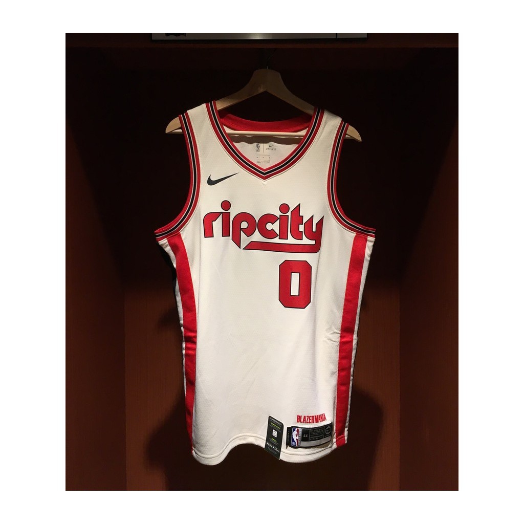 Zqgc Nba球衣拓荒者lillard 里拉德賽季城市版白nike Swingman 球迷版 蝦皮購物