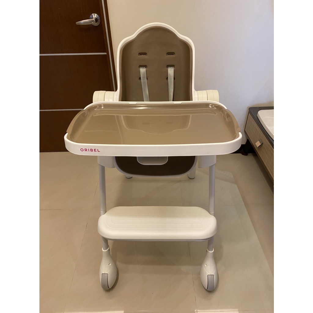 Qiao Ying 7815 預定下標新加坡二手oribel 餐椅成長型高腳餐椅 咖啡色 蝦皮購物