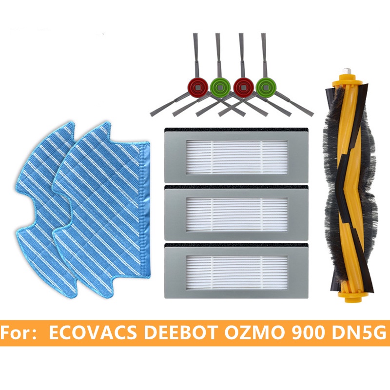 適用於 ECOVACS DEEBOT OZMO 900 DN5G 吸塵器配件主滾筒刷羅爾勒刷拖把布 HEPA 過濾器側刷