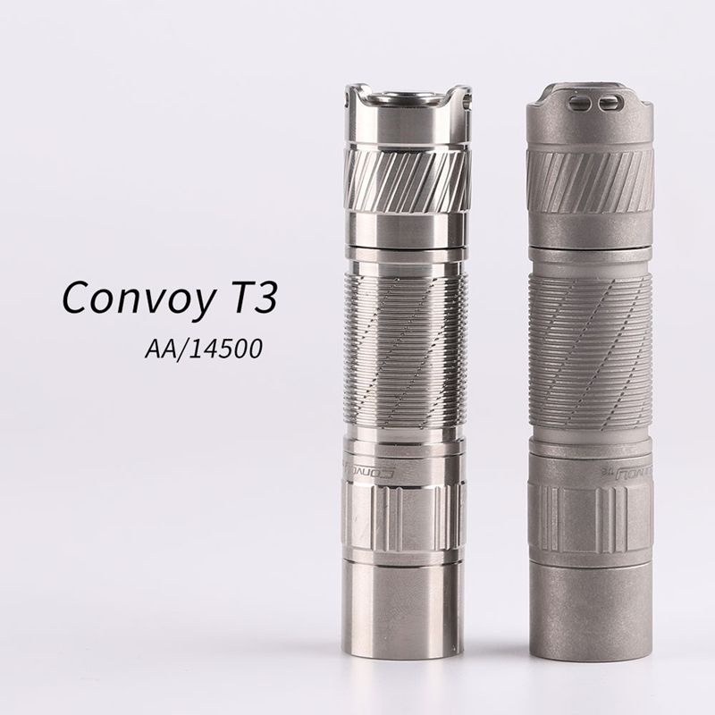 Convoy T3鈦合金手電筒519A高顯指R9080 LED AA 14500 12組野營登山燈