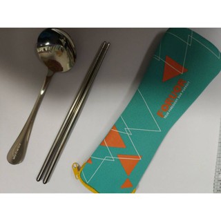 法國FORUOR 焦點二件式#304不鏽鋼綠色餐具組(湯匙+筷子)