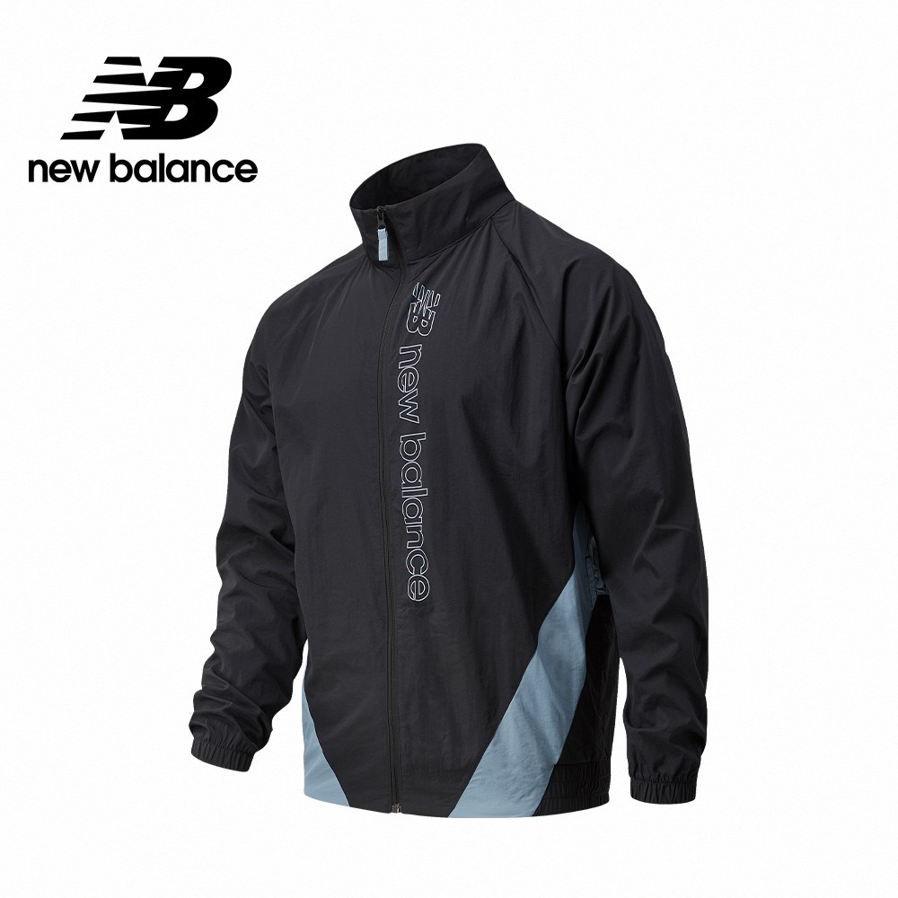 【New Balance】 NB 平織拉鍊外套_男性_黑色_AMJ11503BK