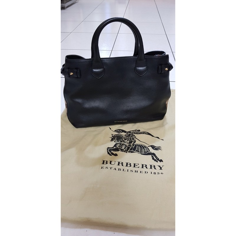 BURBERRY  THE BANNER TOTE 格紋皮革