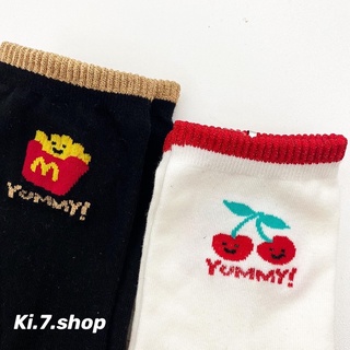 現貨 Ki.7.shop Cherry & 薯條 櫻桃 韓國襪子 長襪