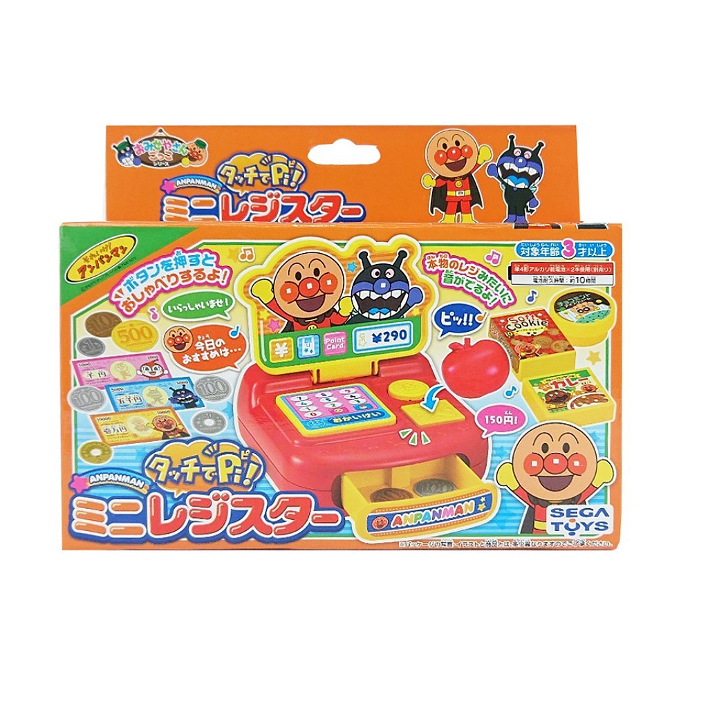 日本 Anpanman 麵包超人 SEGA TOYS 音樂收銀機鈔票玩具組 兒童玩具(0825)