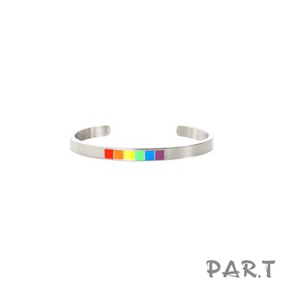 台北西門【PAR.T】六彩鈦鋼手鐲 情侶手環 不銹鋼手鍊 婚姻平權 手環 LGBT 遊行必備 彩虹小物 六彩手環