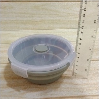 全新 現貨 4卡扣 矽膠 便攜式 伸縮 碗 食品 級 耐熱 耐冷 保鮮 排氣孔 外出 露營 爬山 寵物 水盆 冰箱 冷藏