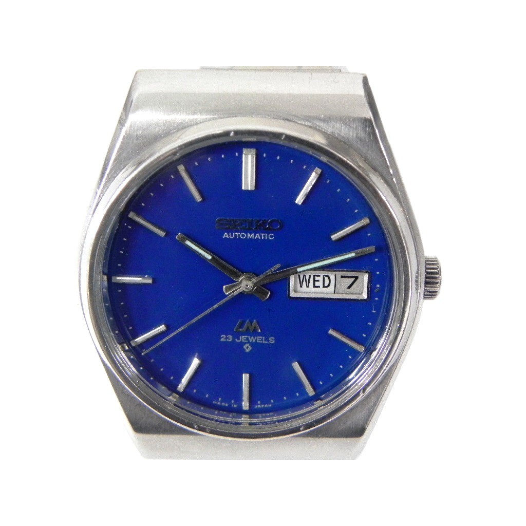機械錶 [SEIKO LM720309] 精工LM錶[23石][藍色面]不銹鋼/時尚/中性/軍錶