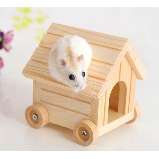 【貓窩窩】現貨~倉鼠可移動小車屋 倉鼠別墅 倉鼠小木屋 小寵玩具