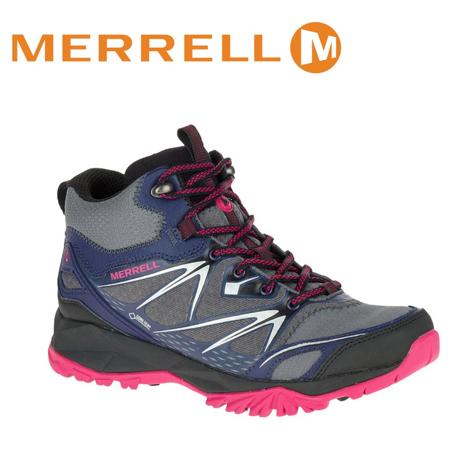 MERRELL 美國 女款 CAPRA BOLT MID GORE-TEX 灰/紫 中筒登山鞋/ML35944/悠遊山水