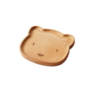 全新現貨 實木 可愛小熊造型托盤 櫸木餐具早餐盤 點心盤