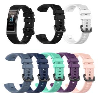 適用於華為手環band 3/band4 pro矽膠錶帶 TER-B09/TER-B29S替換腕帶 透氣運動腕帶
