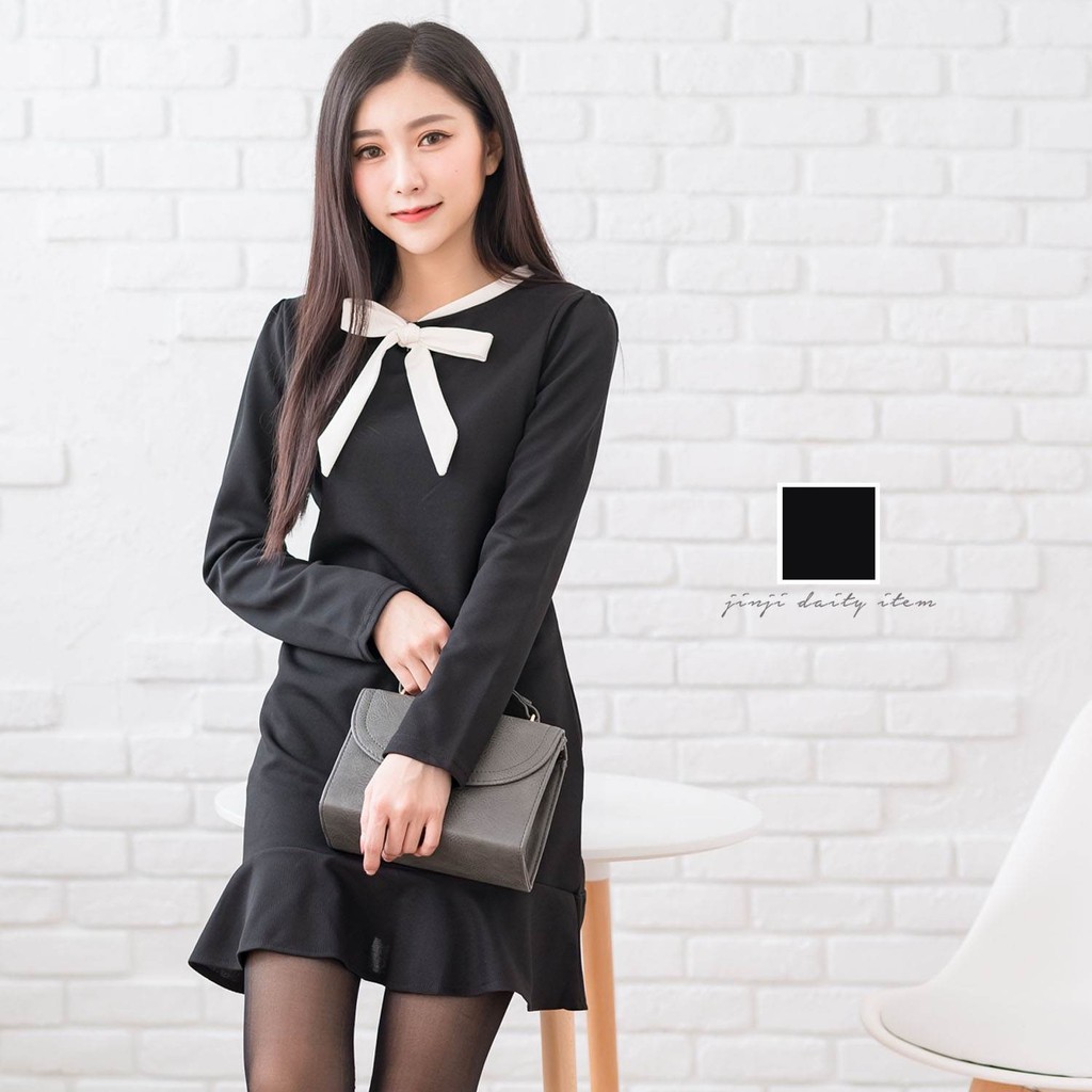 商旅醫美制服 綁蝴蝶結長袖連身裙 Sezoo襯衫殿高雄店家 02600008 蝦皮購物