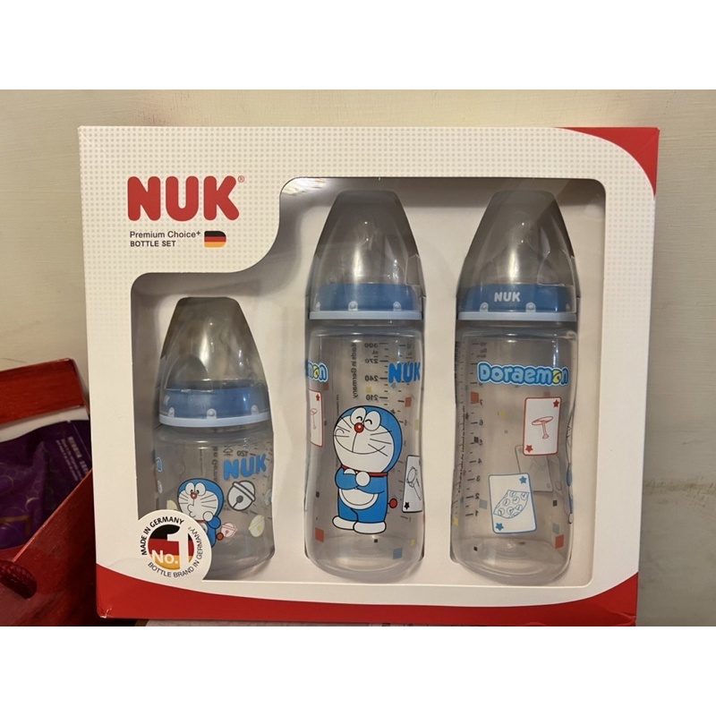 NUK哆啦A夢 寬口 PP奶瓶 禮盒 超值組