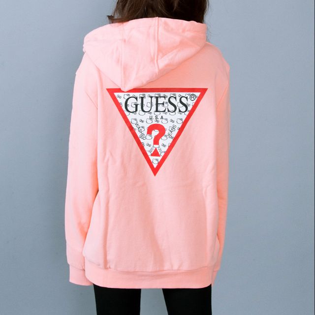GUESS x Hello Kitty PATTERN TRIANGLE LOGO PULLOVER PARKA M號