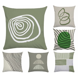 綠色抽象枕套 40x40.45x45.50x50.60x60。北歐抱枕家居裝飾沙發枕套。