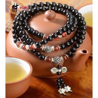 108珠黑玉髓藏銀手鍊《含開光》財神小舖 ES6106