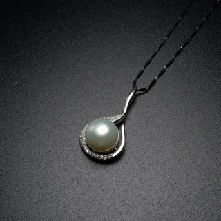 [精石殿］天然珍珠精鑲墜/925純銀精鍍18k