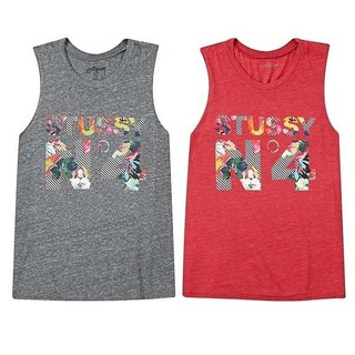 【HOMIEZ】STUSSY NO.4 FLOWERS MUSCLE TEE【2941125】灰 背心