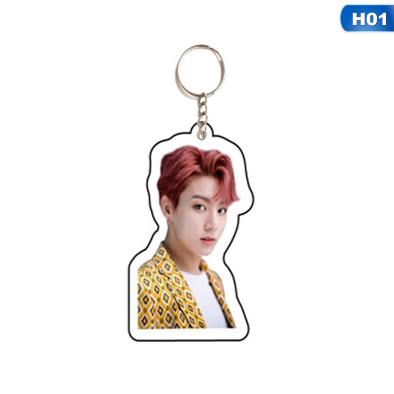 Bts用品1pckpop Bts防彈少年團idol鑰匙圈壓克力可愛鑰匙扣吊墜珠寶 蝦皮購物