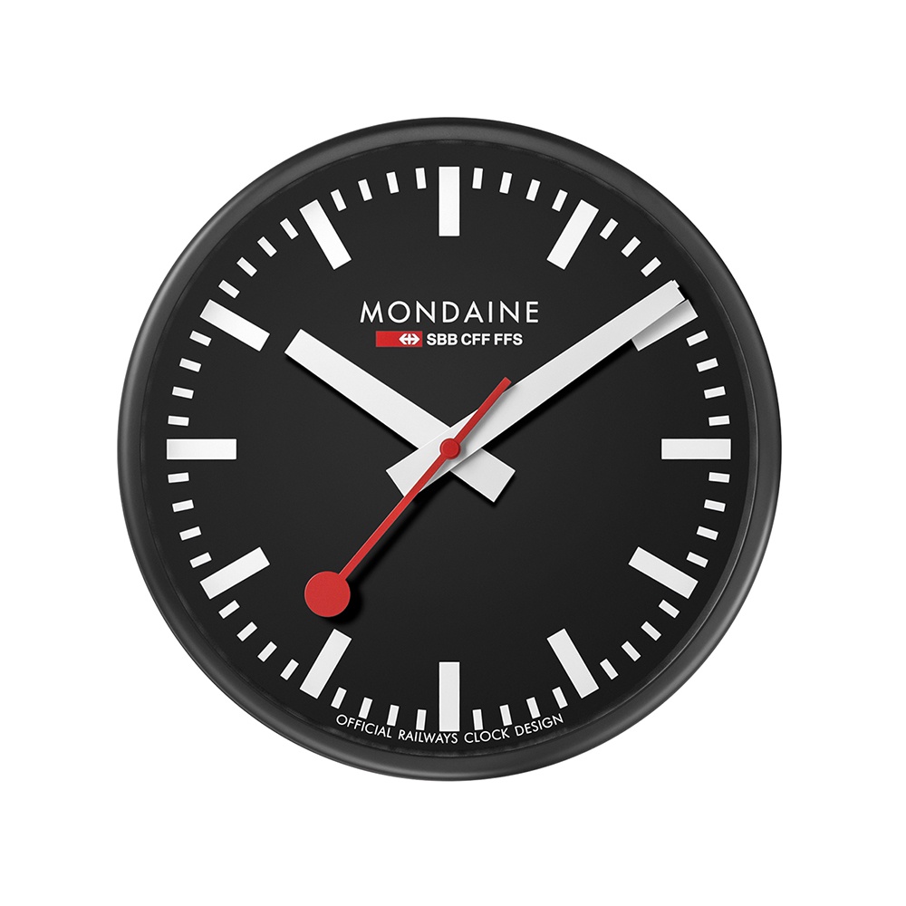 MONDAINE 瑞士國鐵經典掛鐘/25cm-黑 CLOCK1K