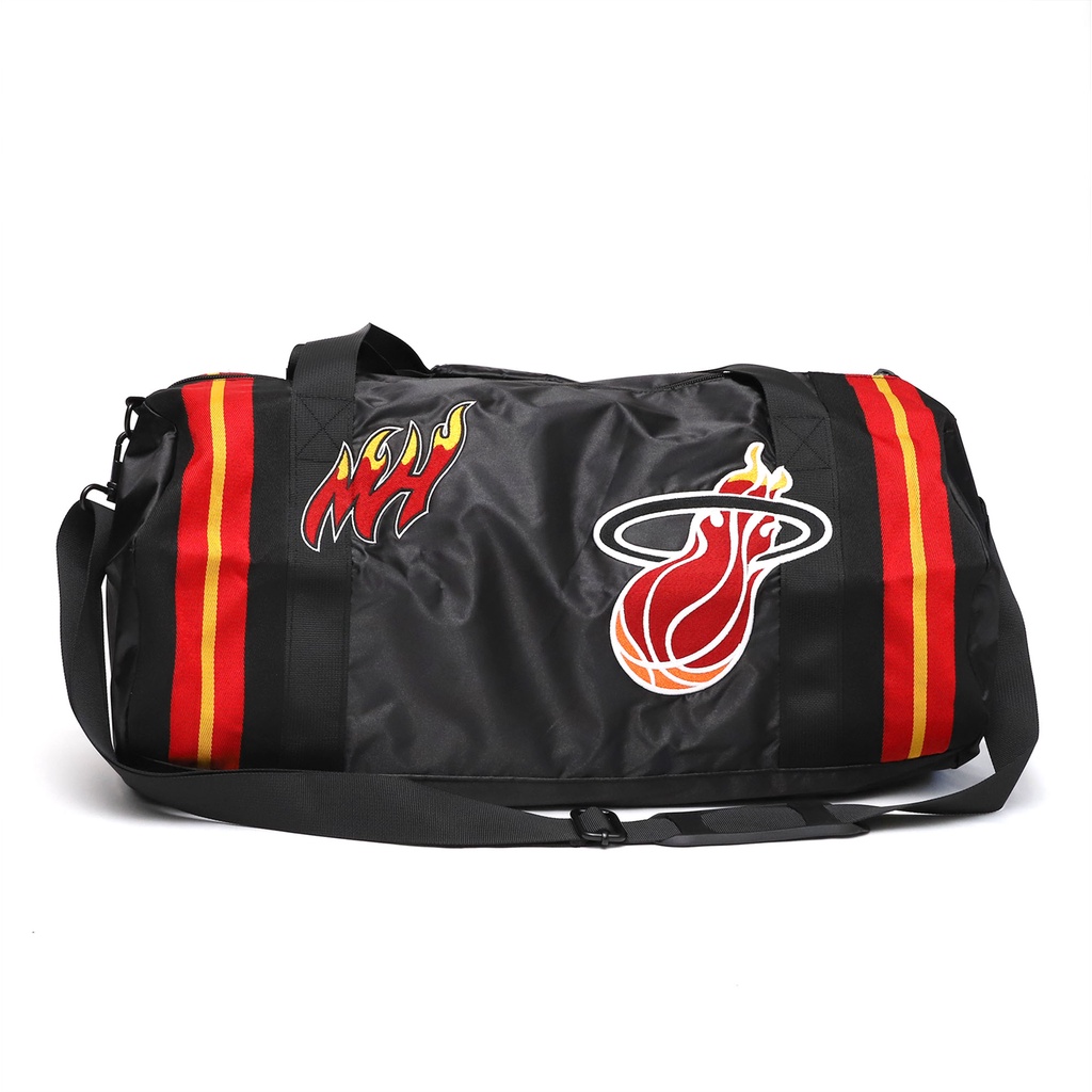 NBA Satin Duffel Bag 緞面隊徽行李袋 熱火 黑