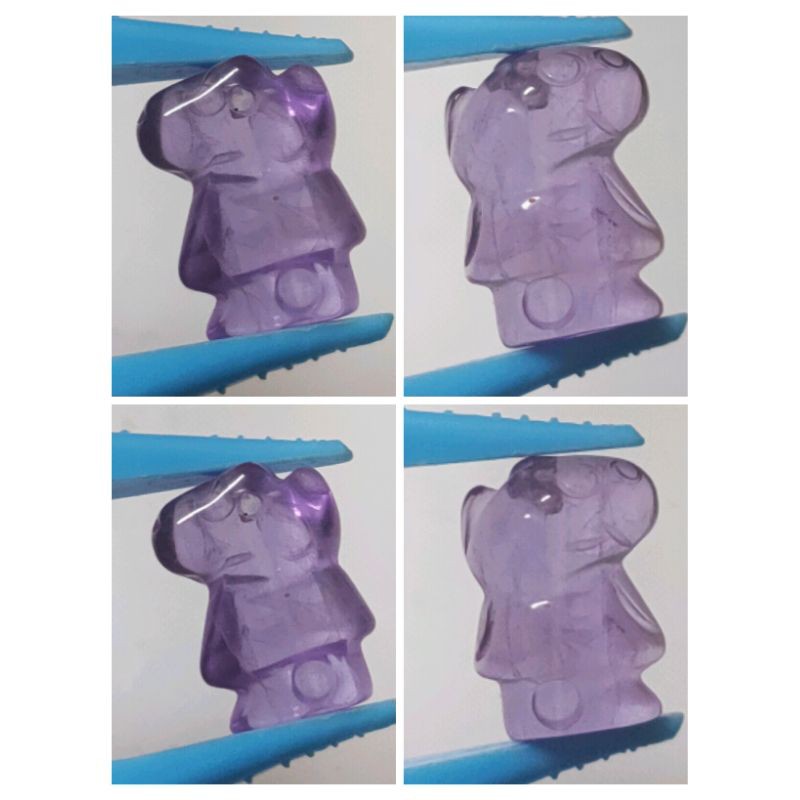 天然 紫水晶 豬  雕件 裸石 戒面 墬子6